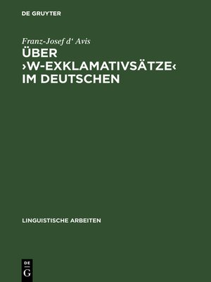 cover image of Über ›w-Exklamativsätze  im Deutschen